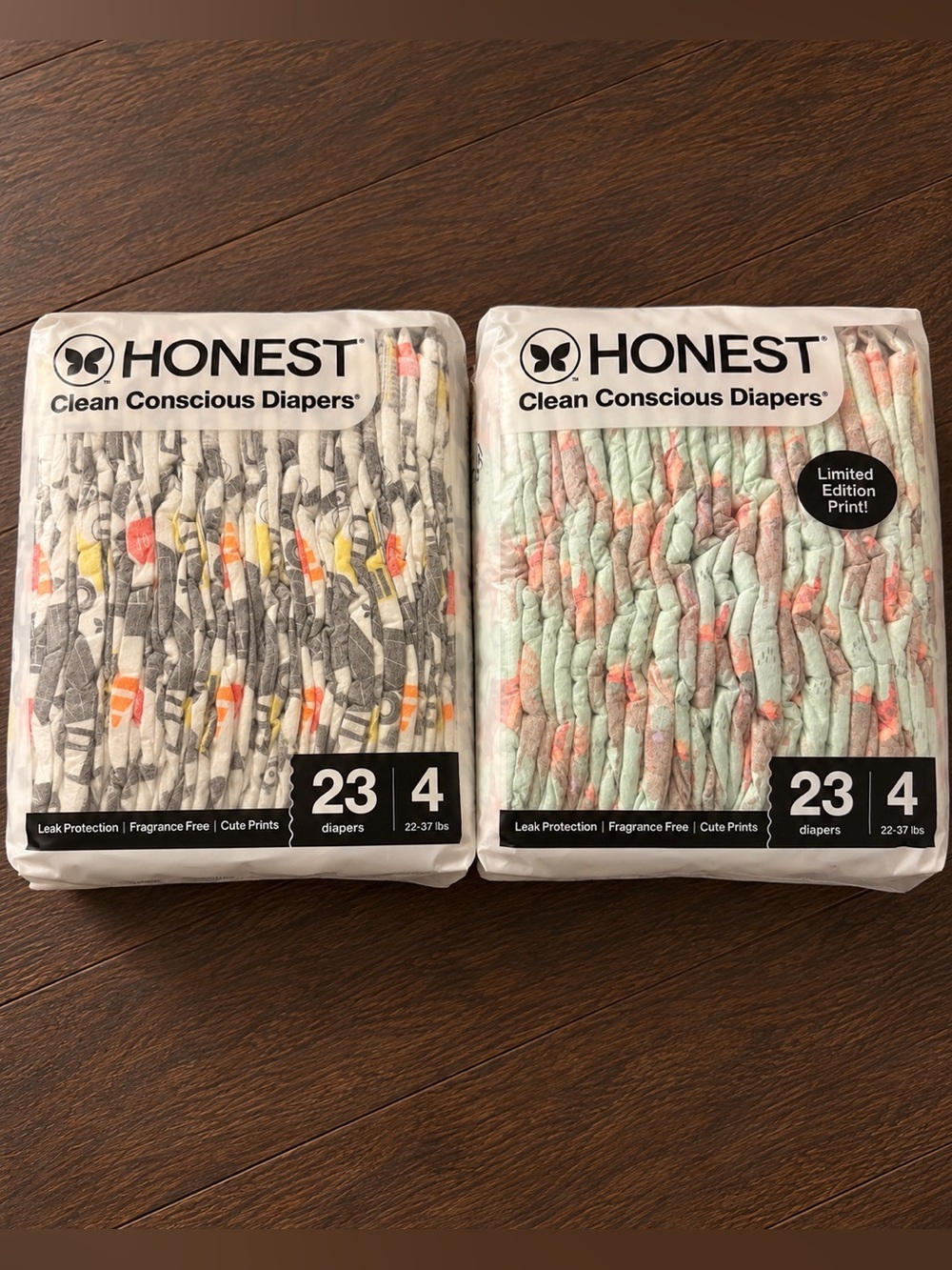 Honest Clean Conscious Diapers Size 4 – 2 Pack Bundle, 46 Count